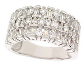 Epiphany Platinum-Clad Diamonique Multi-Stone Wide Band Ring Size 9